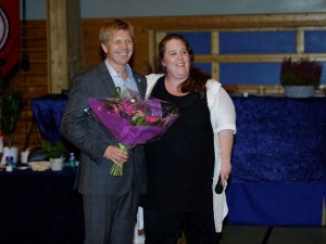 Leder av SSK Judo Simon Gerhardsen og President i NJF Vibeke Thiblin. FOTO: Christian Wolff.