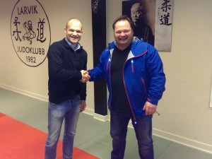 Generalsekretær Kristoffer Halmøy og klubbleder Morten Solum.